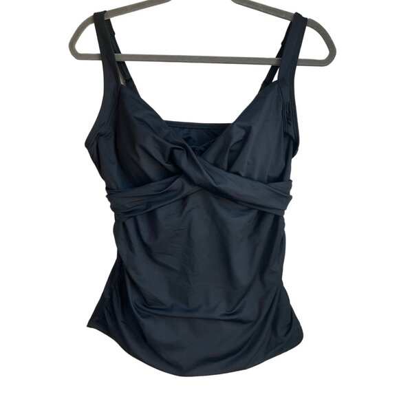 Lands' End Other - NEW W/Tags Lands' End Womens Sz 12 Tankini Top Black Crossed Rushed Swimwear Tra